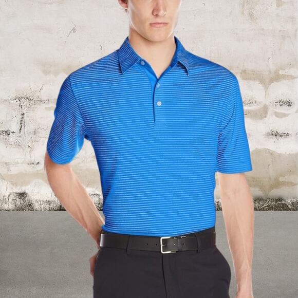 Greg Norman Collection ML75 Stripe Men's Polo Shirt Size Large - Picture 1 of 7